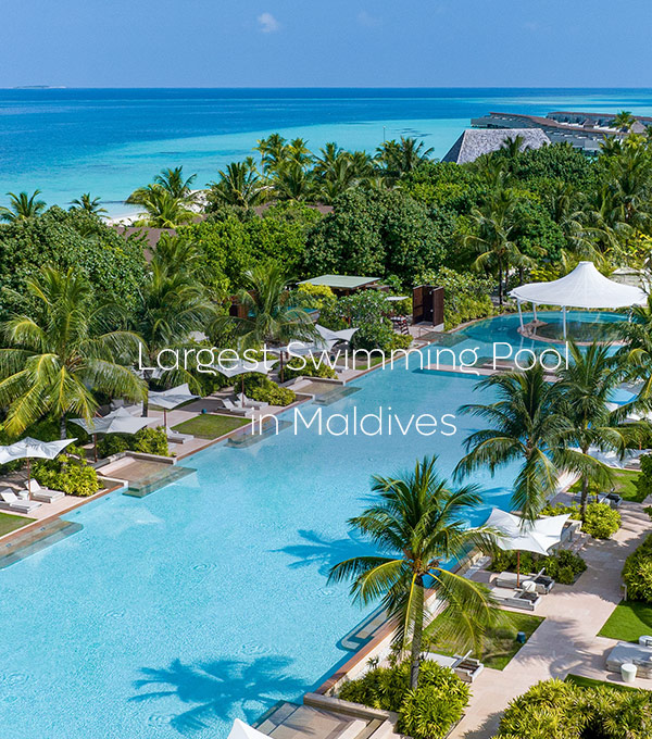 Largest swimming pool in Maldives at Kuda Villingili